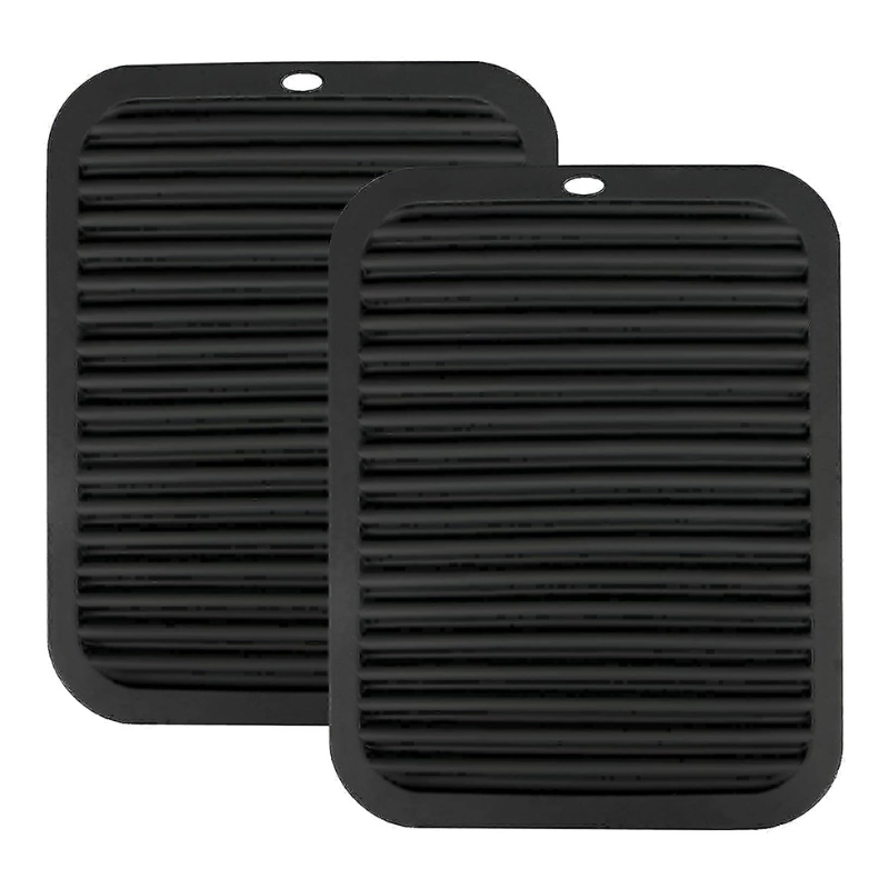 Heat Resistant Warm Silicone Rest Mats for Kitchen Counter Black